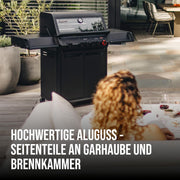 View Enders Gasgrill Monroe Pro 4 SIKR Turbo Shadow inkl. Seargrate, 4-Brenner, mit Kocher, Infrarot-Heckbrenner, PanoVision Sichtfenster, Gussrost, image 5